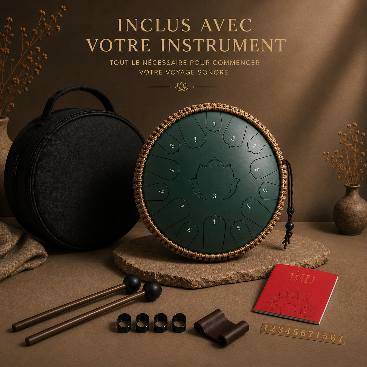 Tongue Drum Vert 15 Notes