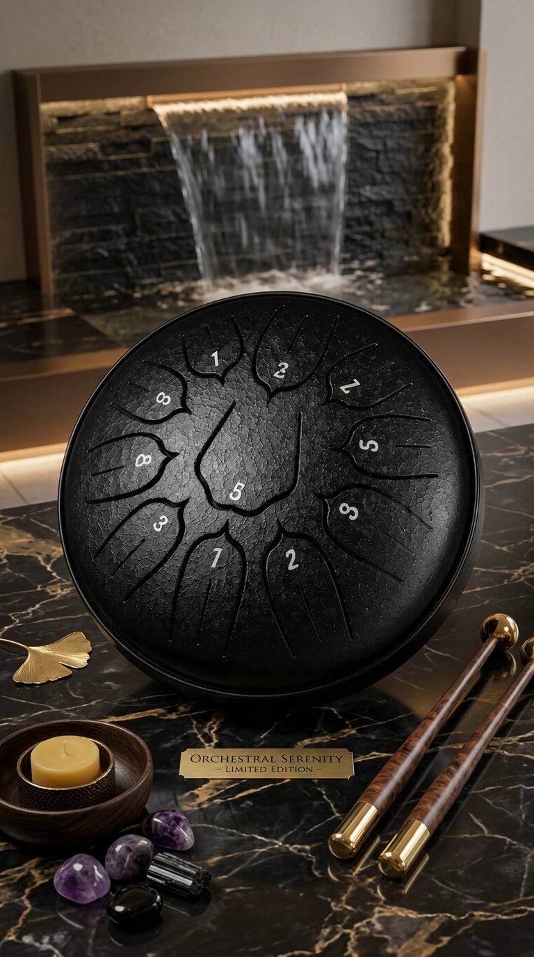 mini tongue drum noir satiné 11 notes