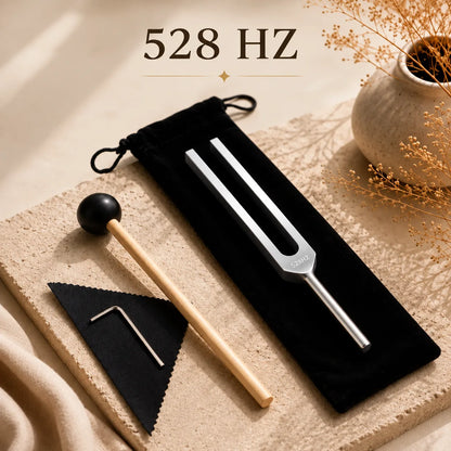Diapasons 128 Hz et 528 Hz avec maillets