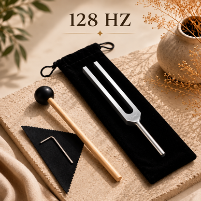 Diapasons 128 Hz et 528 Hz avec maillets