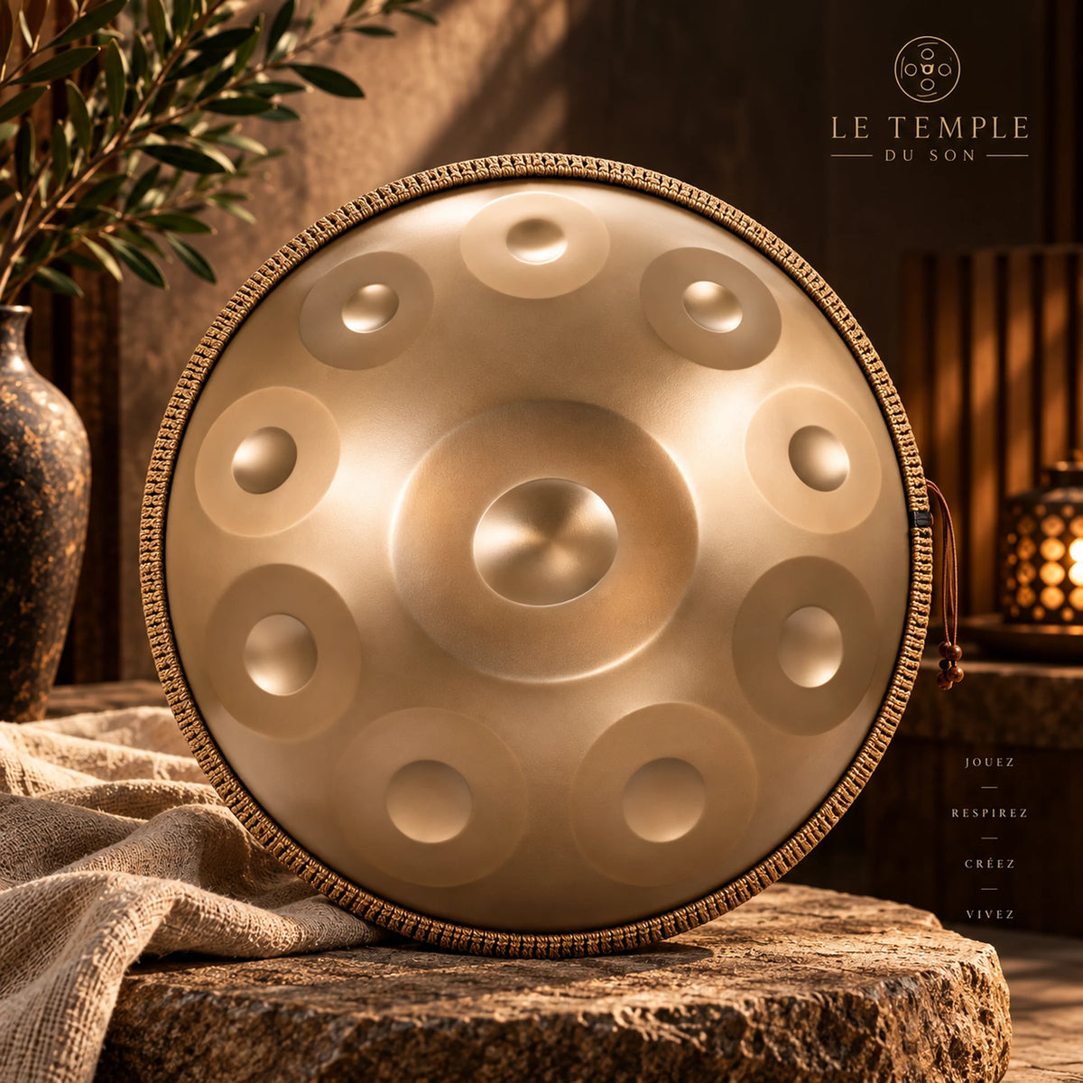 Handpan 10 notes doré