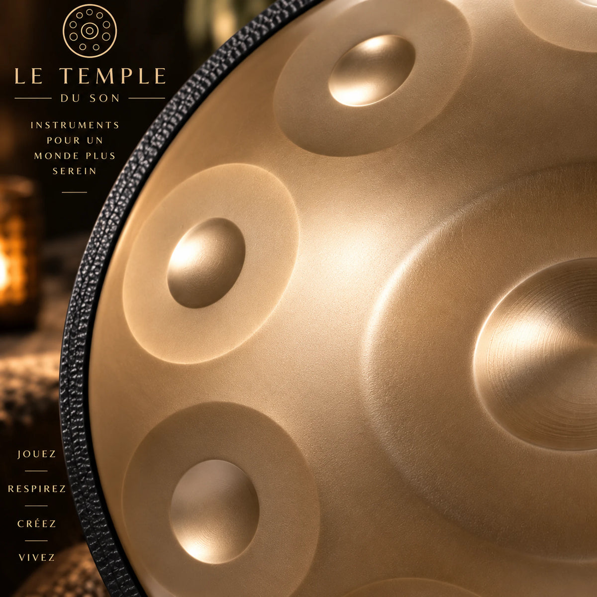 Handpan 10 notes doré