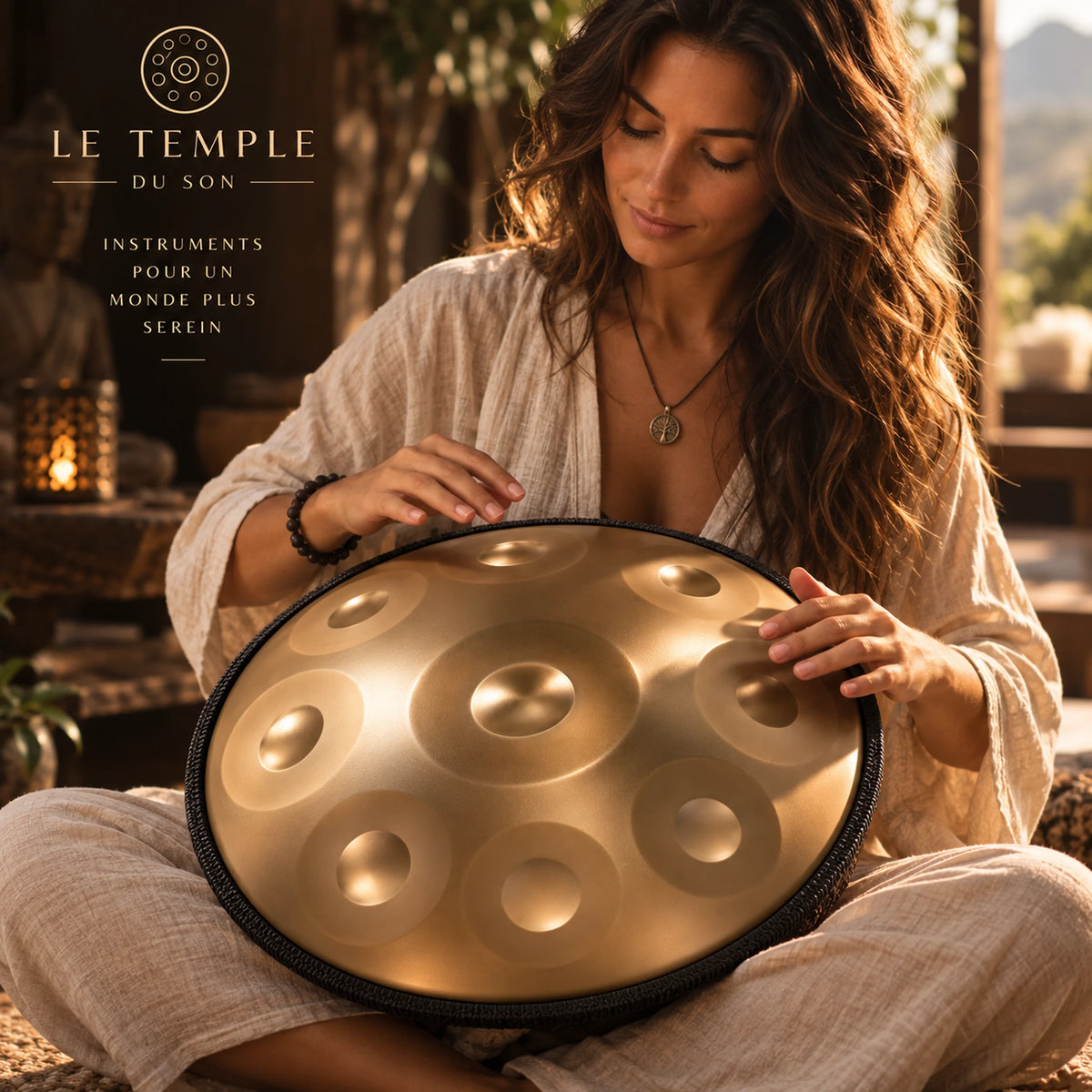 Handpan 10 notes doré