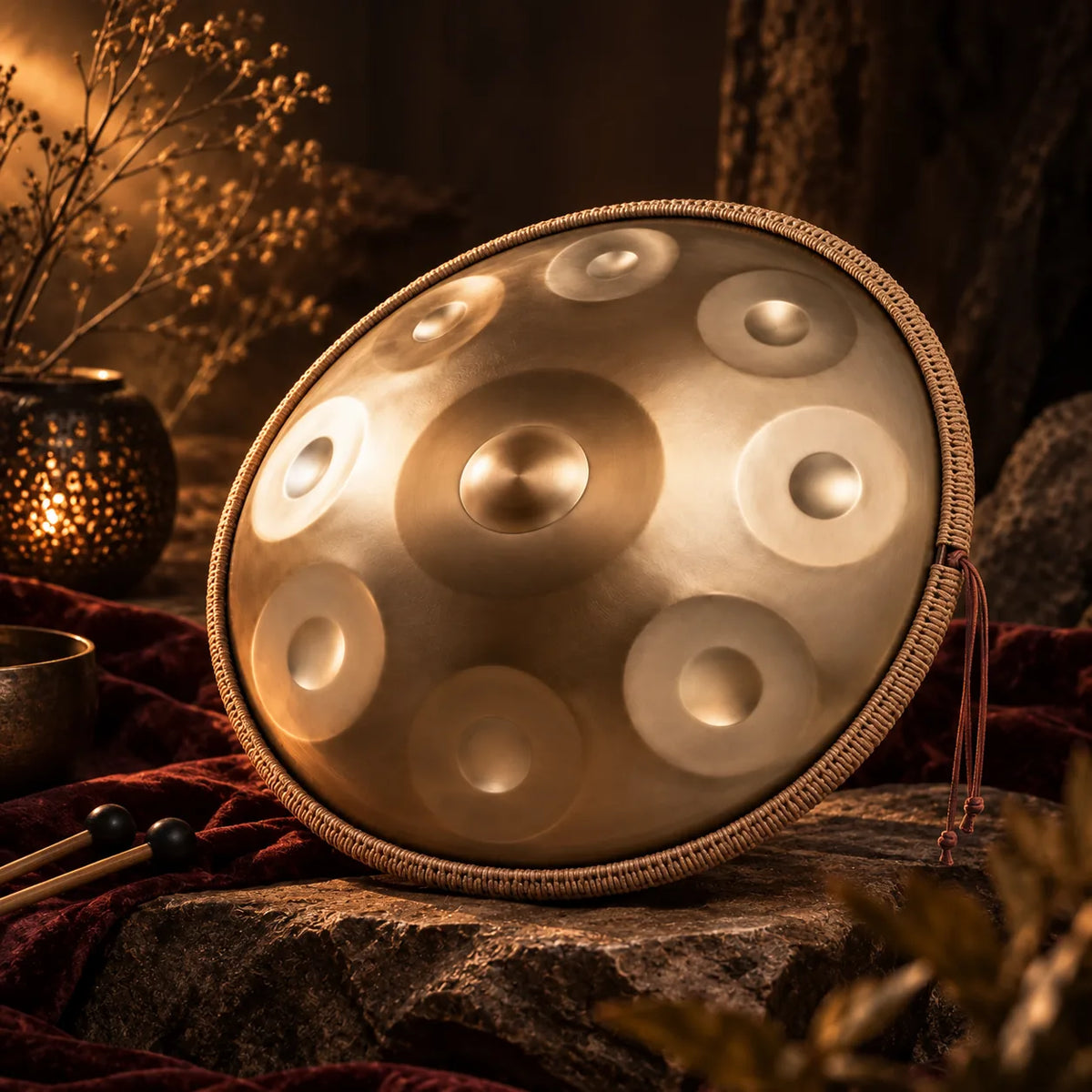 Handpan 9 notes doré