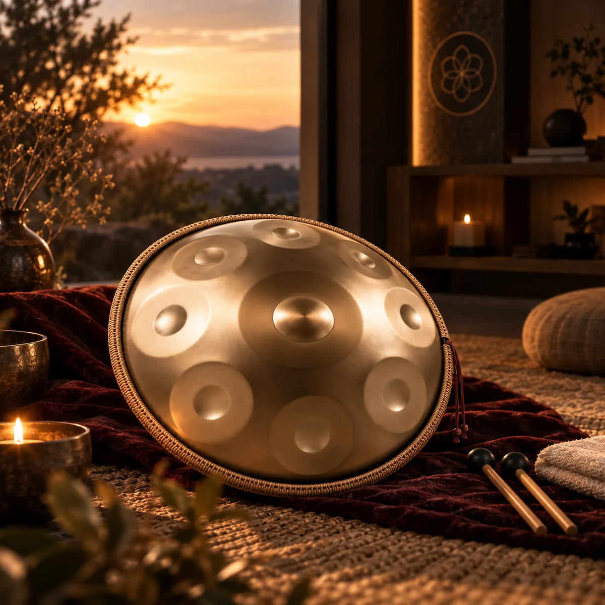 Handpan 9 notes doré