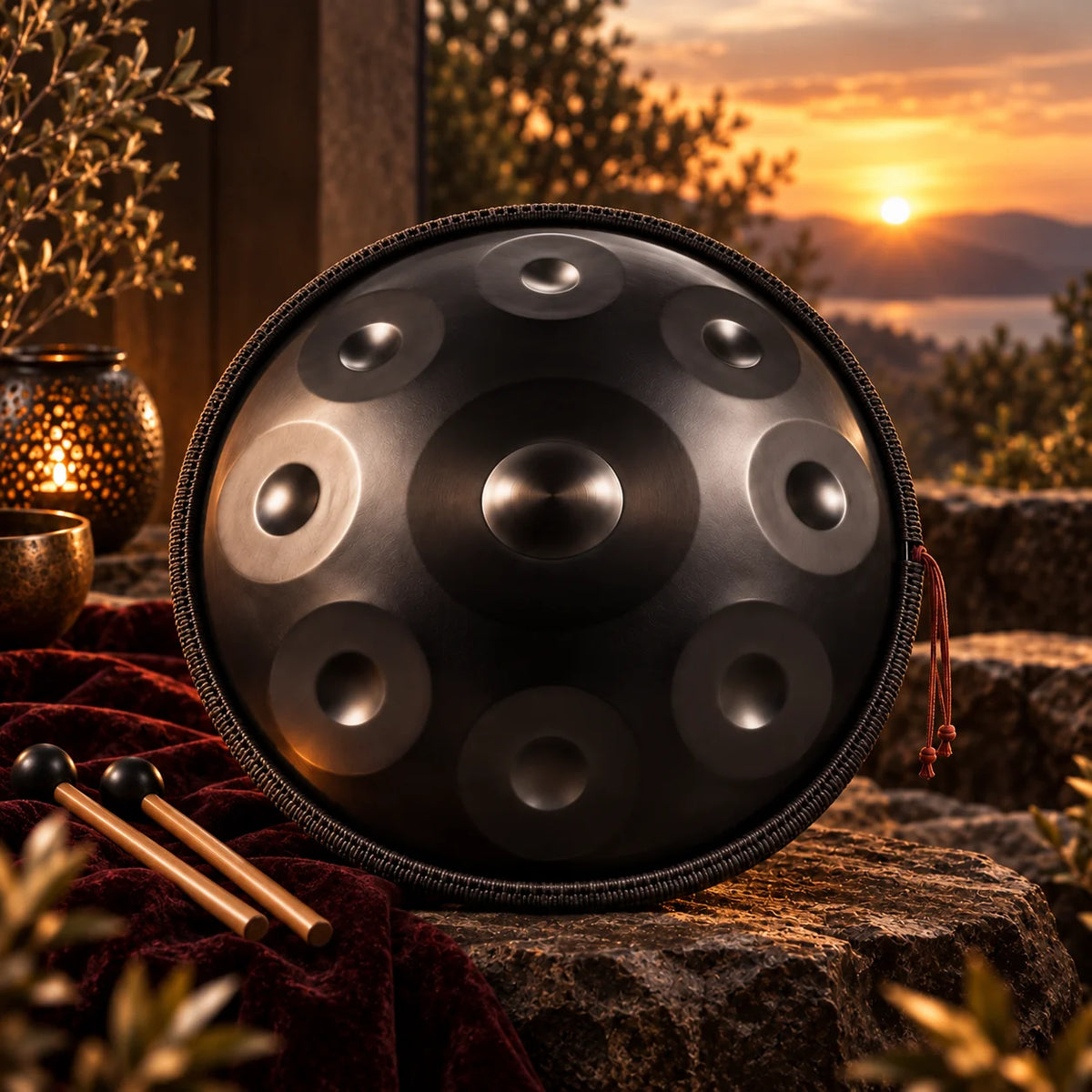 Handpan 9 notes noir
