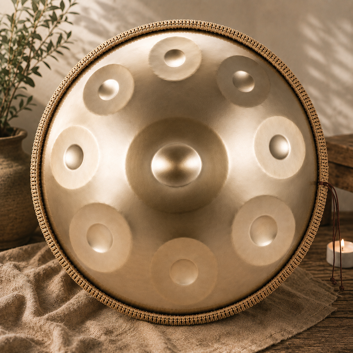 Handpan 9 notes doré