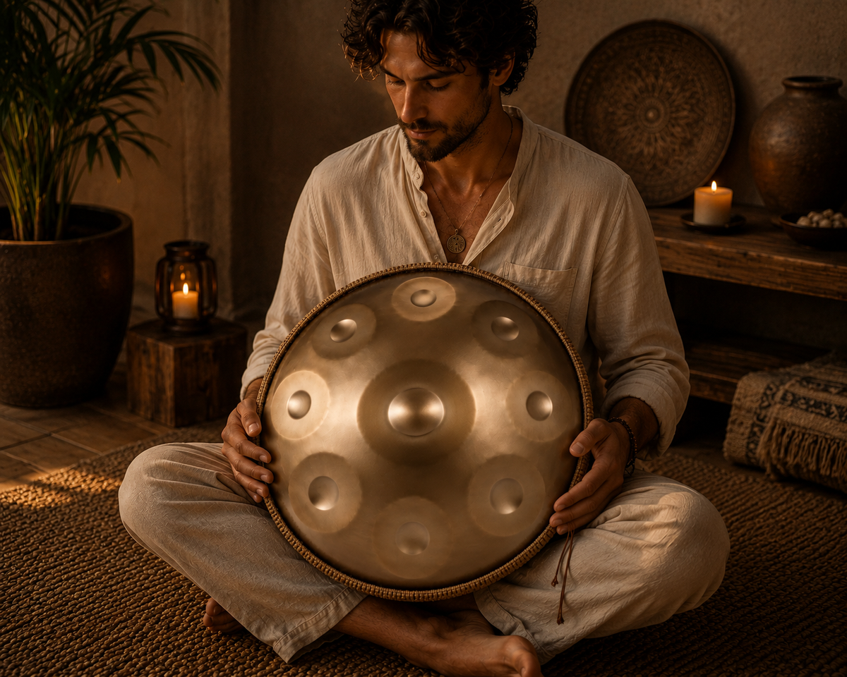 Handpan 9 notes doré