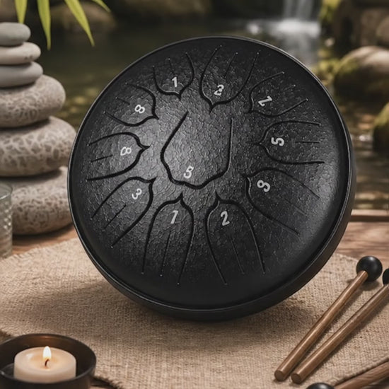 mini tongue drum noir satiné 11 notes