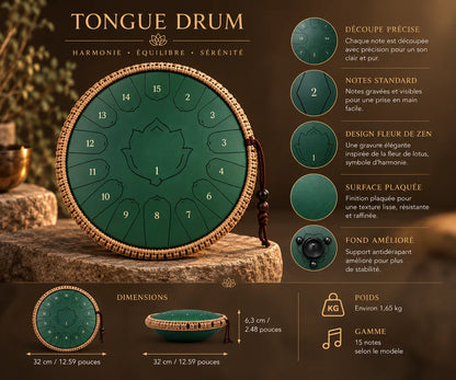 Tongue Drum Vert 15 Notes